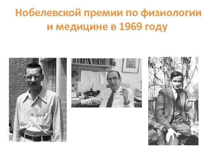 Нобелевской премии по физиологии и медицине в 1969 году 