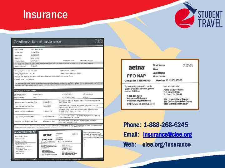 Insurance Phone: 1 -888 -268 -6245 Email: insurance@ciee. org Web: ciee. org/insurance 