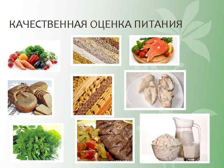 КАЧЕСТВЕННАЯ ОЦЕНКА ПИТАНИЯ 