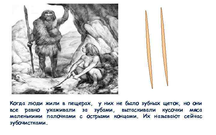 Когда люди жили в пещерах, у них не было зубных щеток, но они все