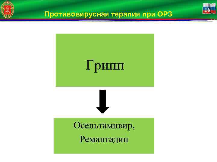 Противовирусная терапия при ОРЗ Грипп Осельтамивир, Ремантадин 16 