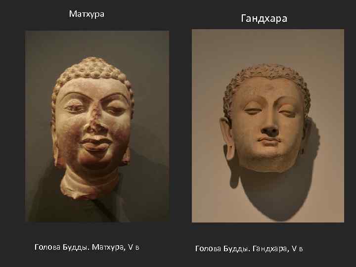 Матхура Голова Будды. Матхура, V в Гандхара Голова Будды. Гандхара, V в 