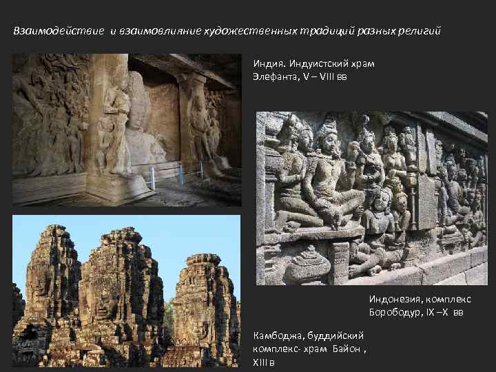 Взаимодействие и взаимовлияние художественных традиций разных религий Индия. Индуистский храм Элефанта, V – VIII