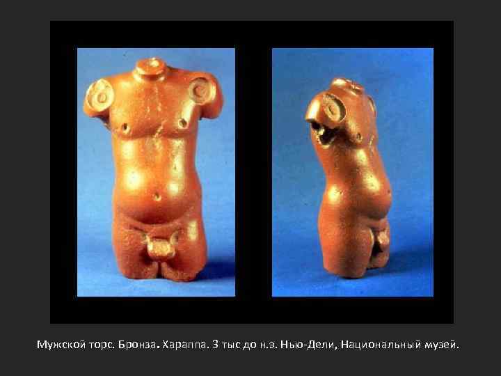 Мужской торс. Бронза. Хараппа. 3 тыс до н. э. Нью-Дели, Национальный музей. 