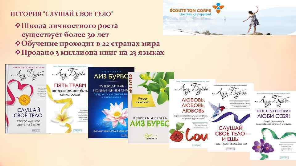 ИСТОРИЯ "СЛУШАЙ СВОЕ ТЕЛО" v. Школа личностного роста существует более 30 лет v. Обучение