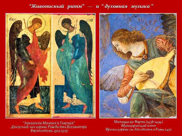 “Живописный ритм” — и “ духовная музыка ” “Архангелы Михаил и Гавриил” Деисусный чин