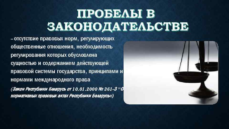 Пробелы в праве презентация