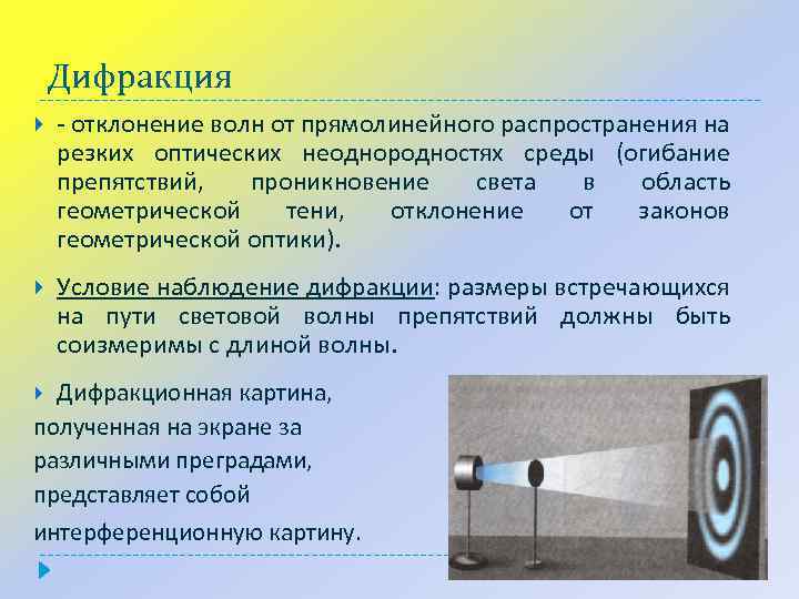 Примером прямолинейного распространения света является. Отклонение от прямолинейного распространения волн. Дифракция огибание волнами препятствий. Дифракция отклонение от прямолинейного распространения. Условия возникновения дифракции.