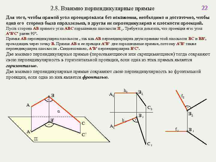 Перпендикулярные прямые чертеж