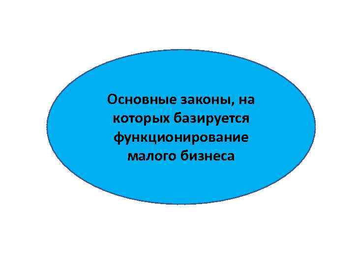 Основные законы, на которых базируется функционирование малого бизнеса 