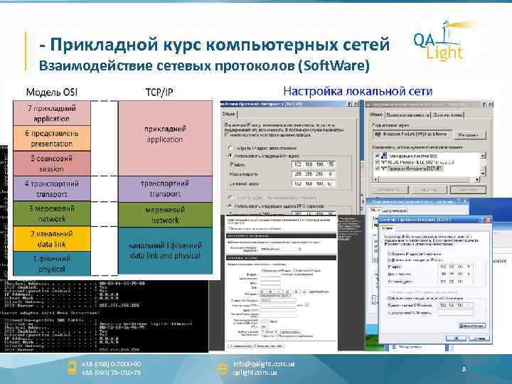 - Прикладной курс компьютерных сетей Взаимодействие сетевых протоколов (Soft. Ware) +38 (098) 0 -7000