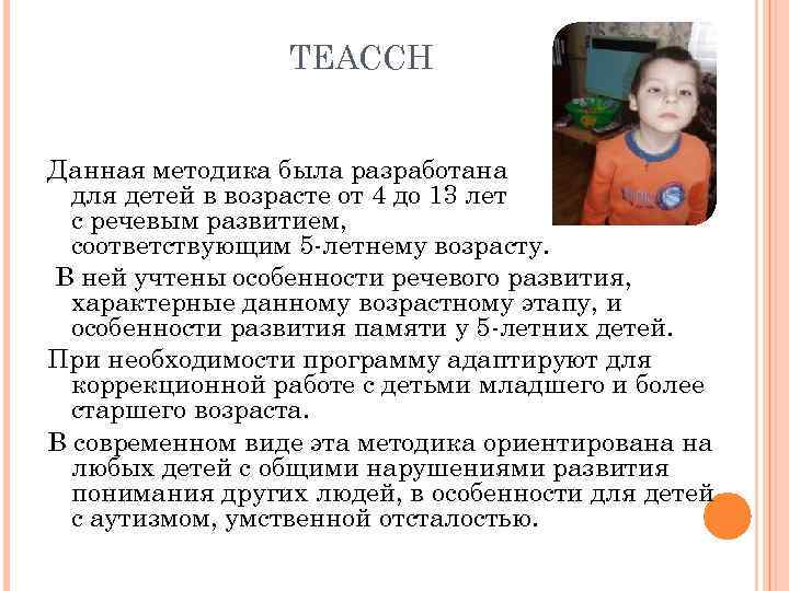 Teacch программа для детей с аутизмом презентация