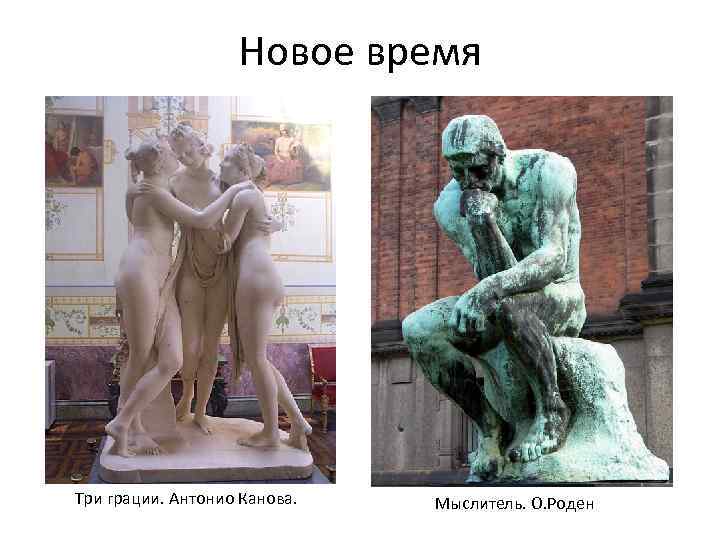 Новое время Три грации. Антонио Канова. Мыслитель. О. Роден 