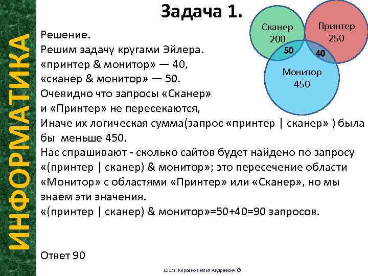 Логические запросы в интернете