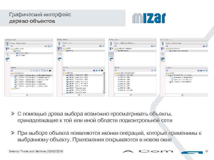 Графический интерфейс дерево объектов Ø С помощью древа выбора возможно просматривать объекты, принадлежащие к