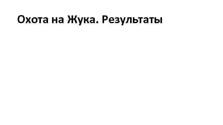 Охота на Жука. Результаты 