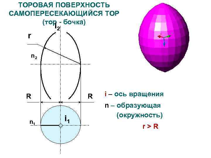 ТОРОВАЯ ПОВЕРХНОСТЬ САМОПЕРЕСЕКАЮЩИЙСЯ ТОР (тор - бочка) i 2 r n 2 R n