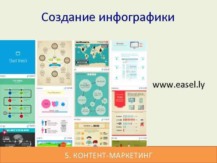 Создание инфографики www. easel. ly 5. КОНТЕНТ-МАРКЕТИНГ 