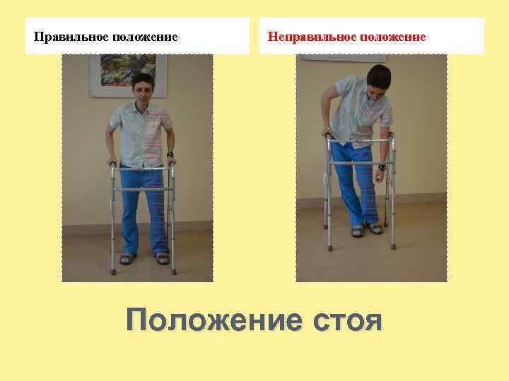 Правильное положение Неправильное положение Положение стоя 