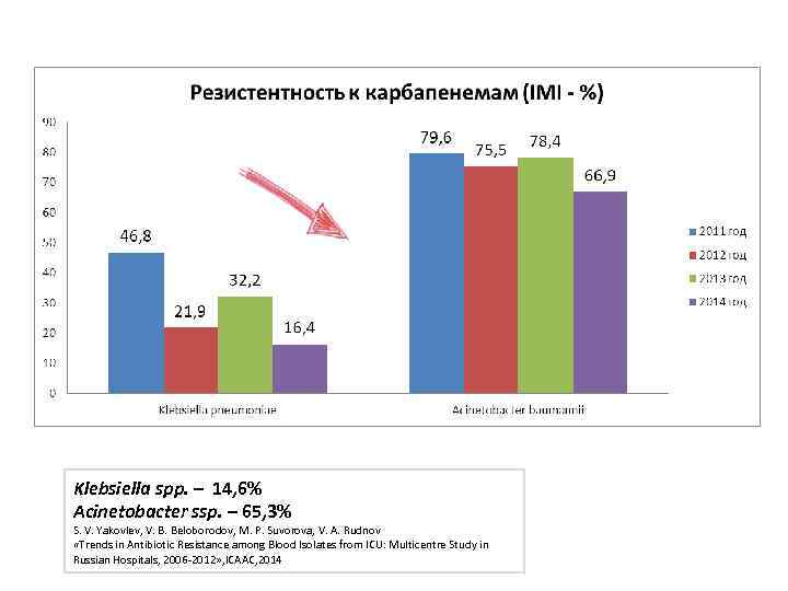 Klebsiella spp. – 14, 6% Acinetobacter ssp. – 65, 3% S. V. Yakovlev, V.