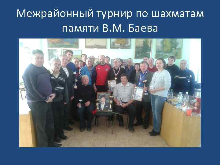 Межрайонный турнир по шахматам памяти В. М. Баева 