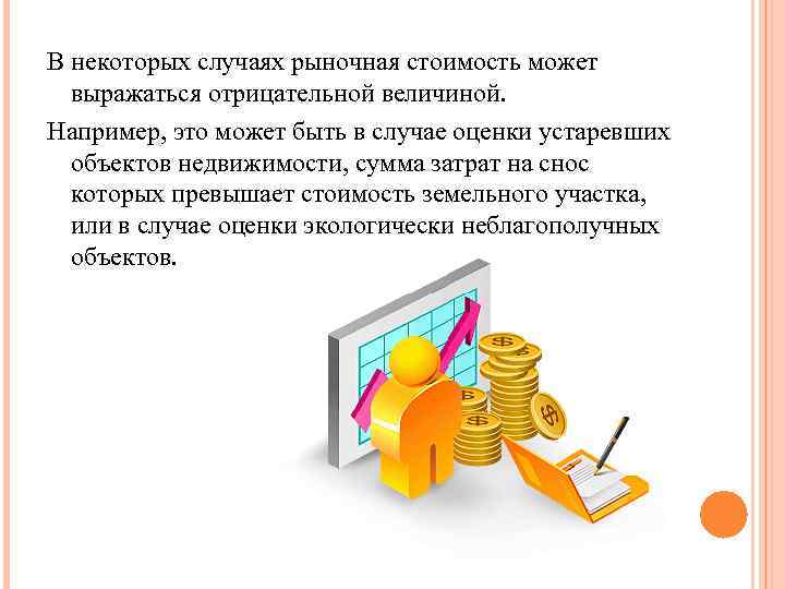 В некоторых случаях рыночная стоимость может выражаться отрицательной величиной. Например, это может быть в