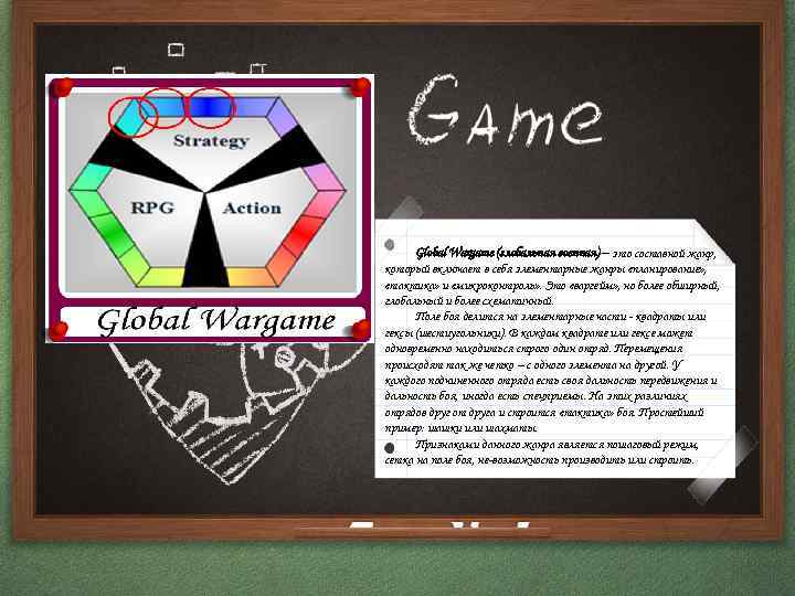 Global Wargame (глобальная военная) – это составной жанр, который включает в себя элементарные жанры