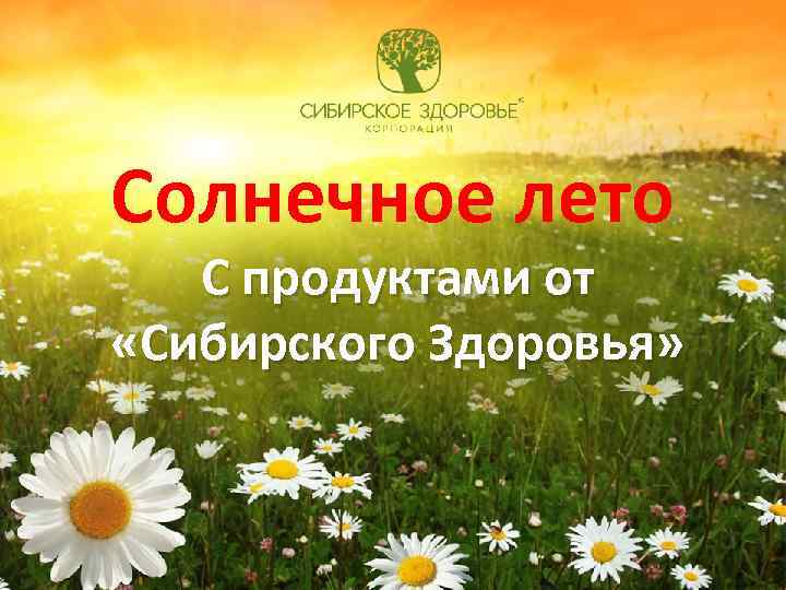 Солнечное лето С продуктами от «Сибирского Здоровья» 