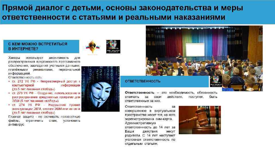 Прямой диалог с детьми, основы законодательства и меры ответственности с статьями и реальными наказаниями