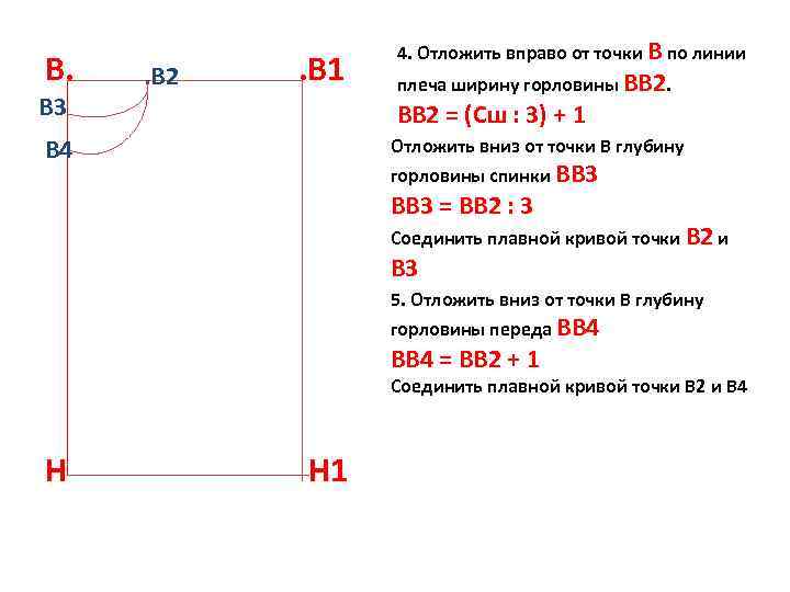 В. В 3 . В 2 . В 1 4. Отложить вправо от точки