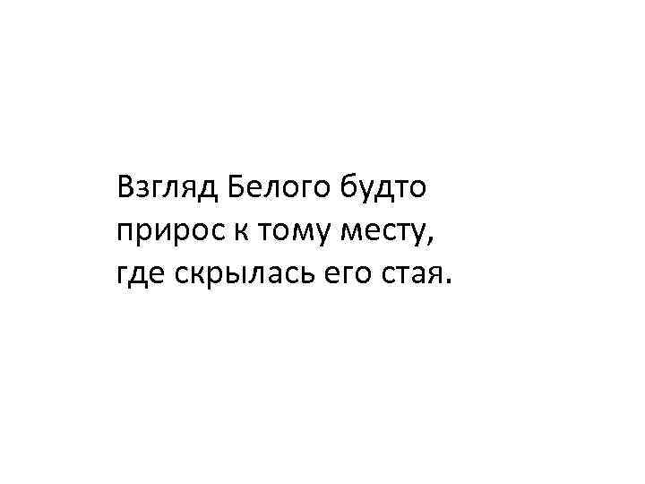 Взгляд Белого будто прирос к тому месту, где скрылась его стая. 