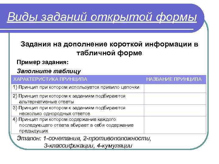 Форма задач. Задание на дополнение информации в табличной форме. Виды заданий открытой формы. Задания открытой формы примеры. Задания открытой формы таблица.