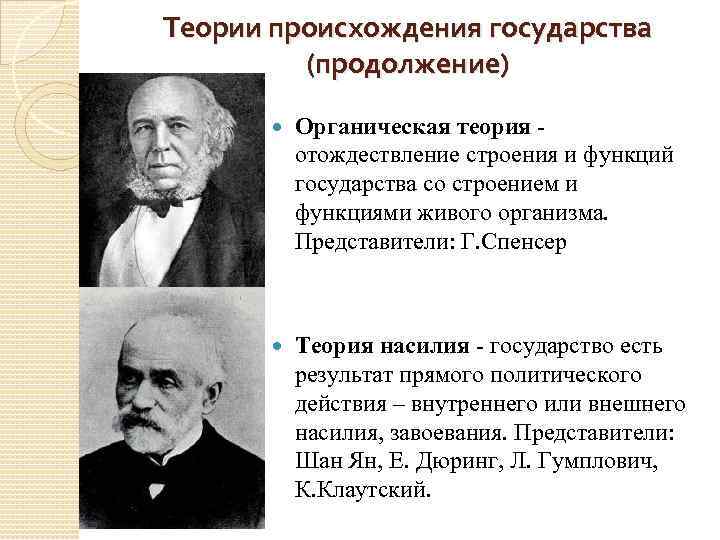 Органическая теория происхождения