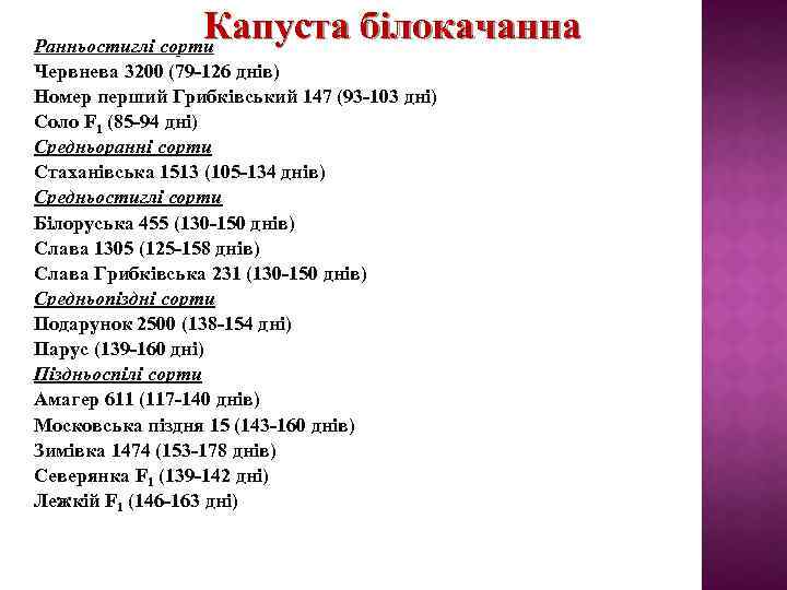 Капуста білокачанна Ранньостиглі сорти Червнева 3200 (79 -126 днів) Номер перший Грибківський 147 (93