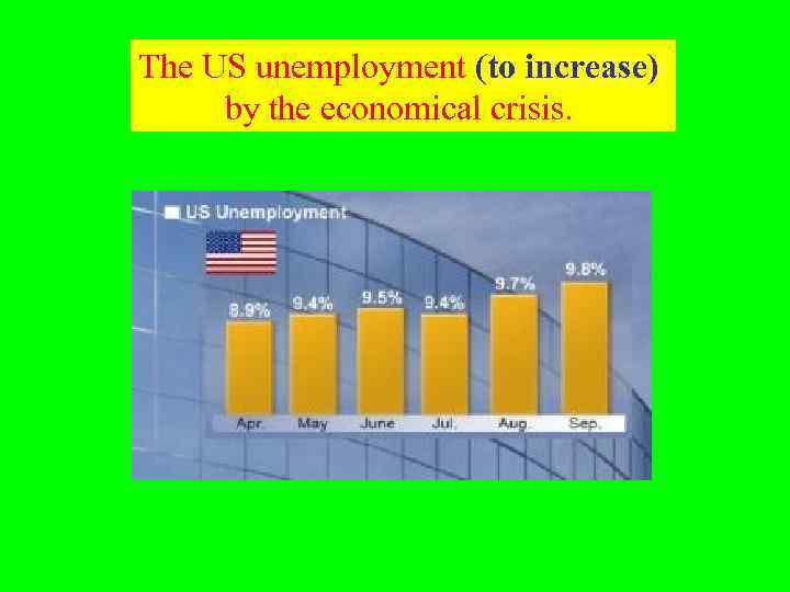 The US unemployment (to increase) by the economical crisis. 