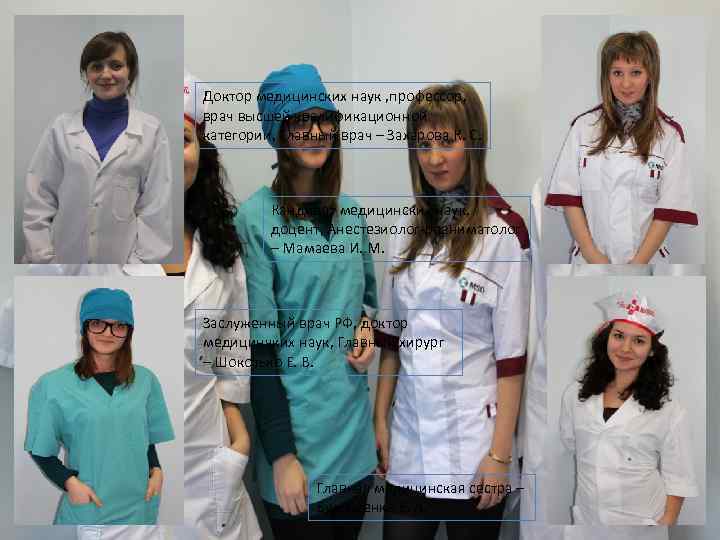 Наш медицинский персонал Доктор медицинских наук , профессор, врач высшей квалификационной категории, Главный врач