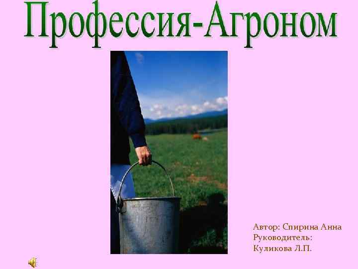 Автор: Спирина Анна Руководитель: Куликова Л. П. 