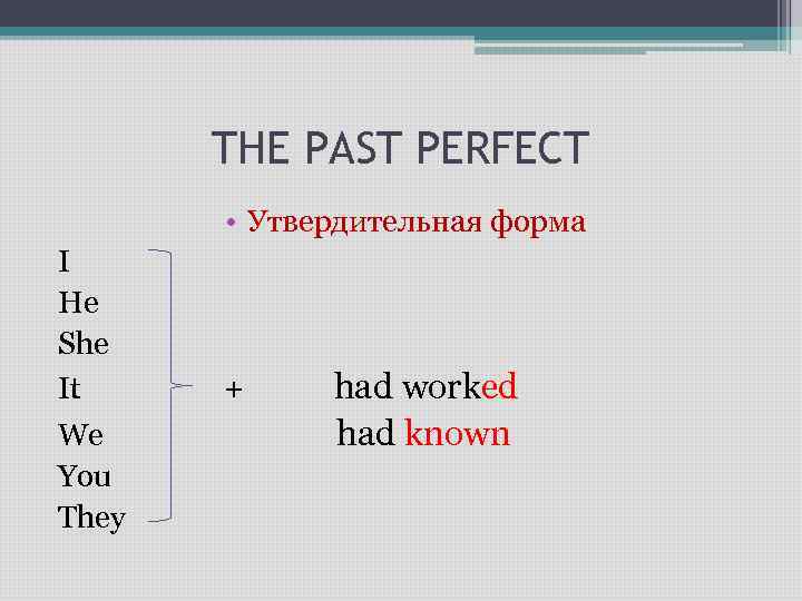 Утвердительную форму present perfect