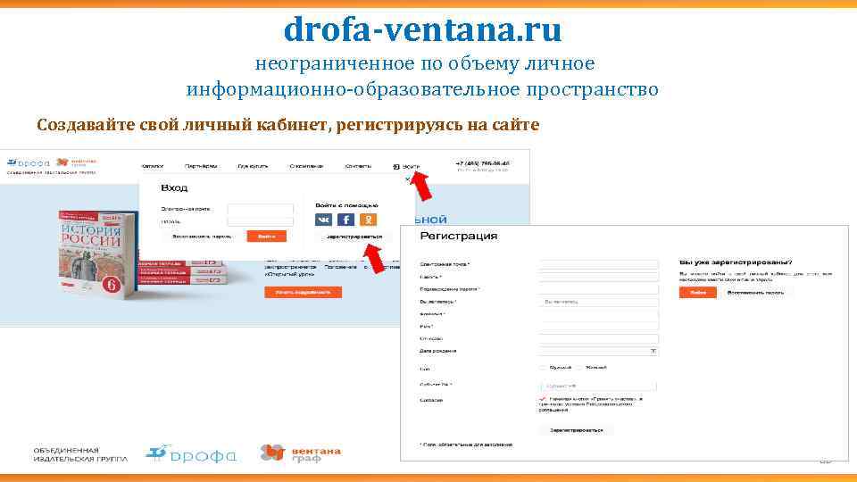 drofa-ventana. ru неограниченное по объему личное информационно-образовательное пространство Создавайте свой личный кабинет, регистрируясь на