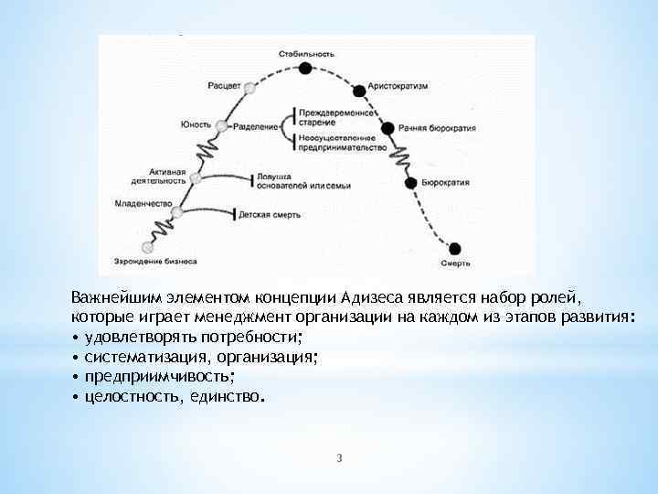 Важнейшим элементом концепции Адизеса является набор ролей, которые играет менеджмент организации на каждом из
