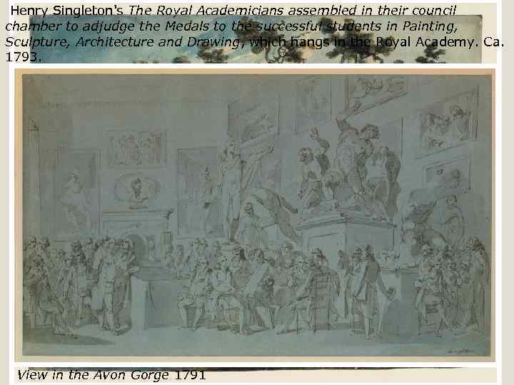  Henry Singleton's The Royal Academicians assembled in their council chamber to adjudge the