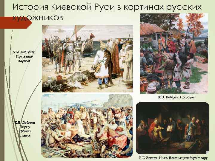 История Киевской Руси в картинах русских художников А. М. Васнецов. Призвание варягов К. В.