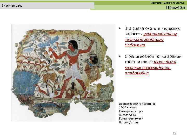  Искусство Древнего Египта Живопись Примеры • Эта сцена охоты в нильских зарослях украшала