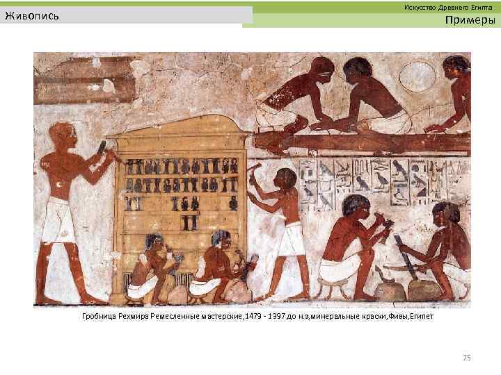  Искусство Древнего Египта Живопись Примеры Гробница Рехмира Ремесленные мастерские, 1479 - 1397 до