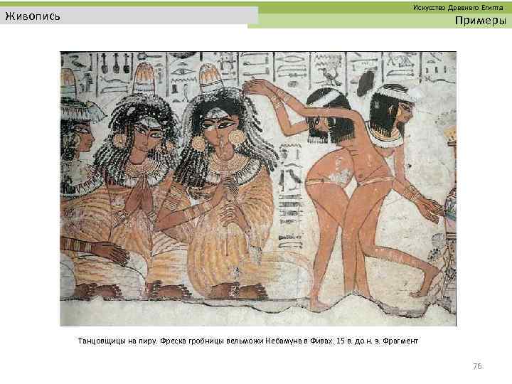  Искусство Древнего Египта Живопись Примеры Танцовщицы на пиру. Фреска гробницы вельможи Небамуна в