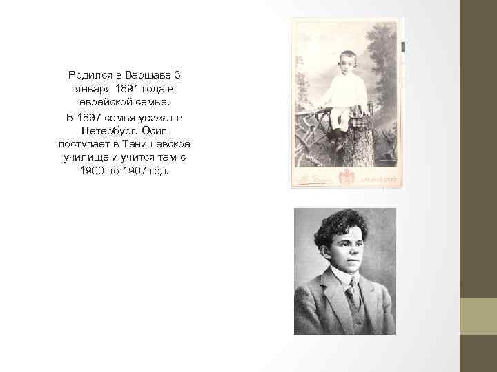 Родился в Варшаве 3 января 1891 года в еврейской семье. В 1897 семья уезжат