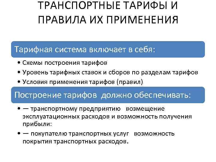 Транспортные тарифы