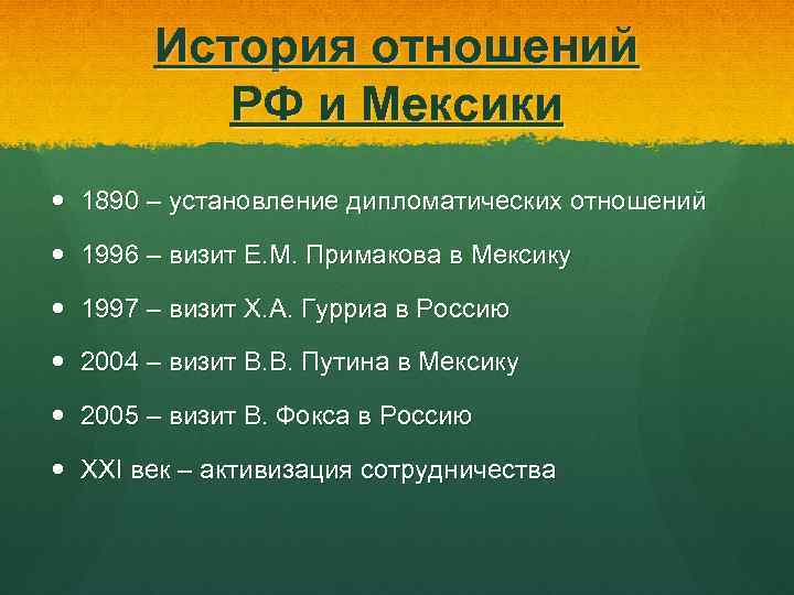 Отношения мексики и сша. Установление дипломатических отношений Россия Мексика 1890. Установление советско-мексиканских отношений. Соотношение России и Мексики. Установление дипломатических отношений с США 1808.