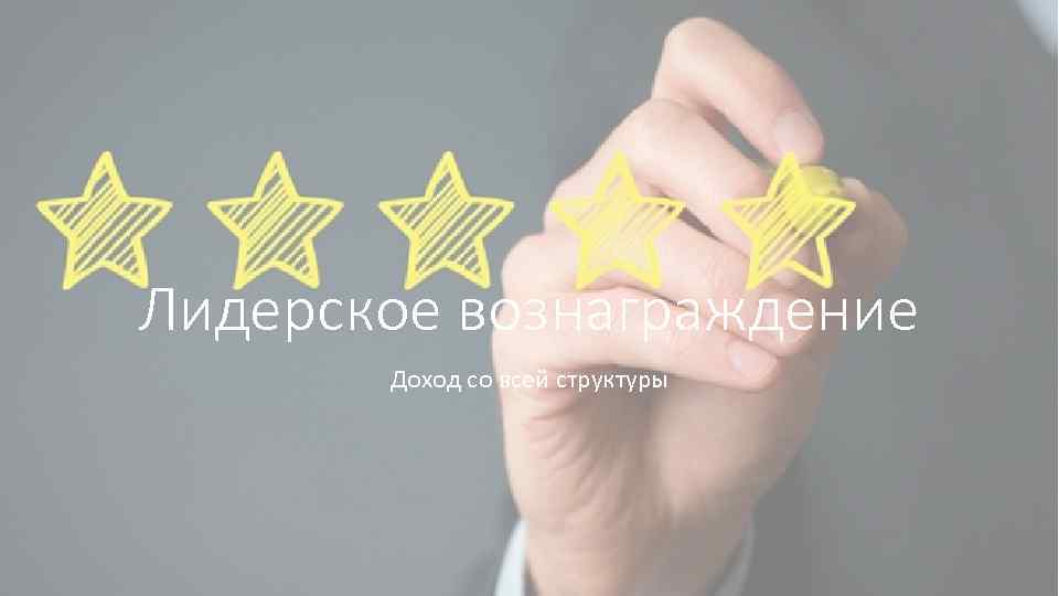 Лидерское вознаграждение Доход со всей структуры 