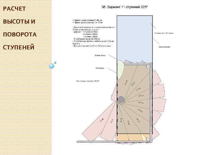 РАСЧЕТ ВЫСОТЫ И ПОВОРОТА СТУПЕНЕЙ 